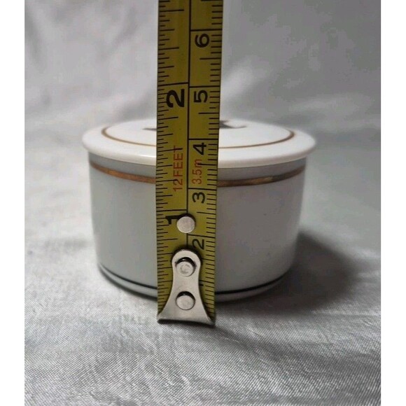 Vtg Richard Ginori Italy Black Gold Impero Round Trinket Jewelry Box Dish & Lid - Picture 9 of 9